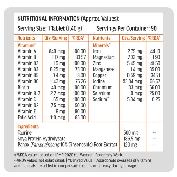 HK Vitals Multivitamin with Multimineral, Amino Acids, Taurine & Ginseng Extract - Image 4