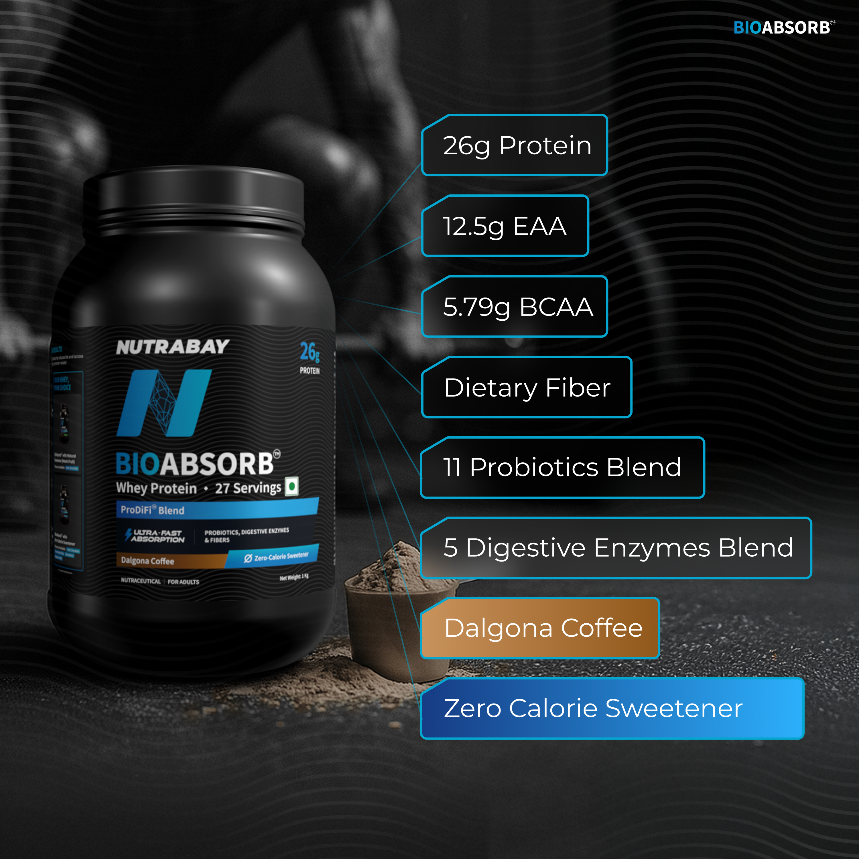 Nutrabay BioAbsorb™ Whey Protein Powder, 26g Protein Per Serving - Image 5